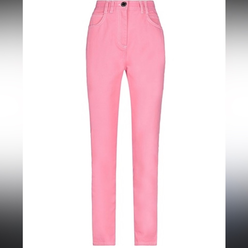Balmain Pink High Waisted Denim Pants